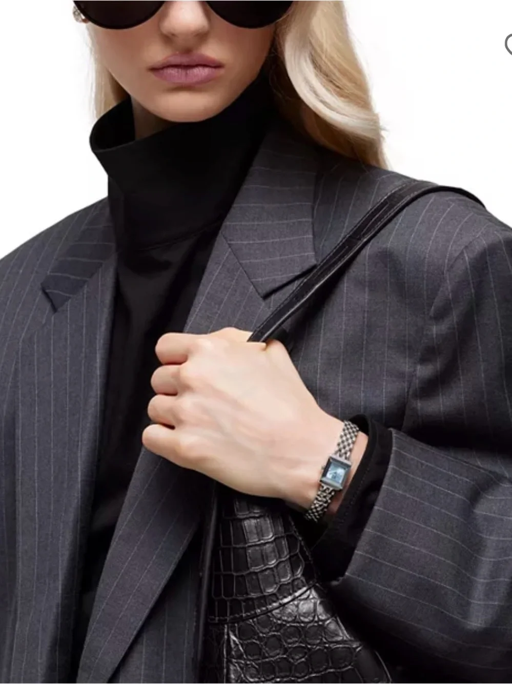 Gucci G Frame Square Generation Silver Bracelet Watch with Blue Dial